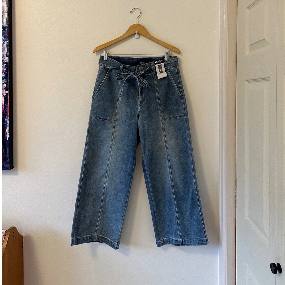 Hudson NWT Belted Wide Leg Jeans | Size 12 - Picture 4 of 13